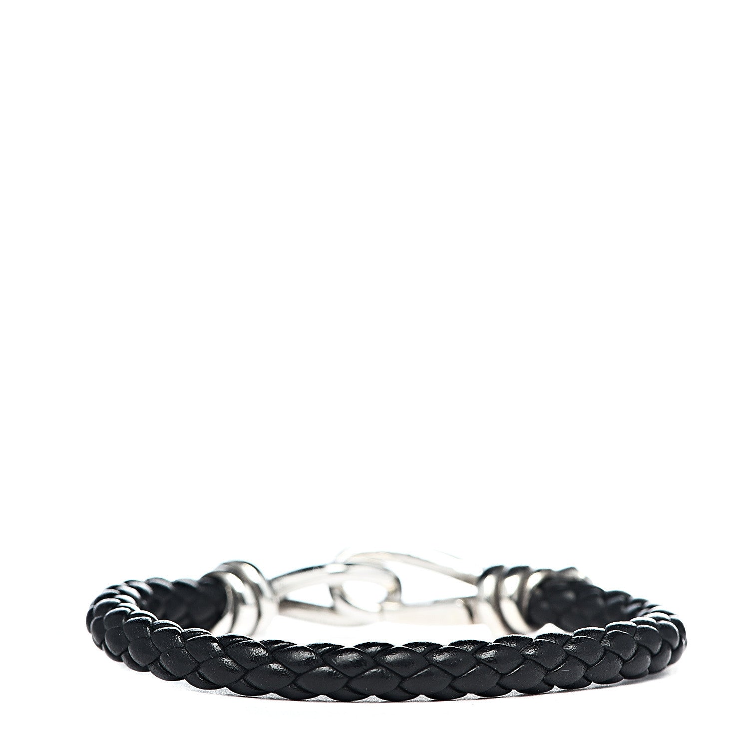 Tiffany Sterling Silver Calfskin Paloma Picasso Knot Single Braid Bracelet Black 3 of 4