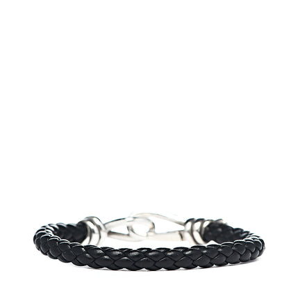 Tiffany Sterling Silver Calfskin Paloma Picasso Knot Single Braid Bracelet Black 3 of 4
