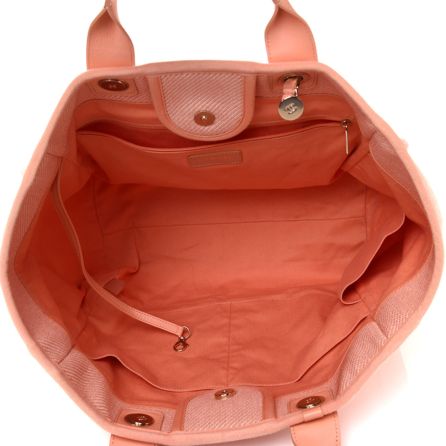 Chanel Mixed Fibers Calfskin Medium Deauville Tote Light Orange 5 of 10