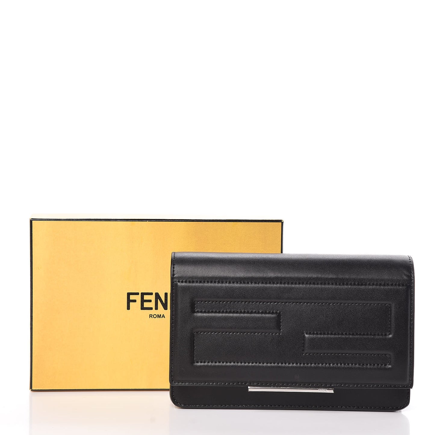 Vitello Flamingo Tube Wallet on Chain Black