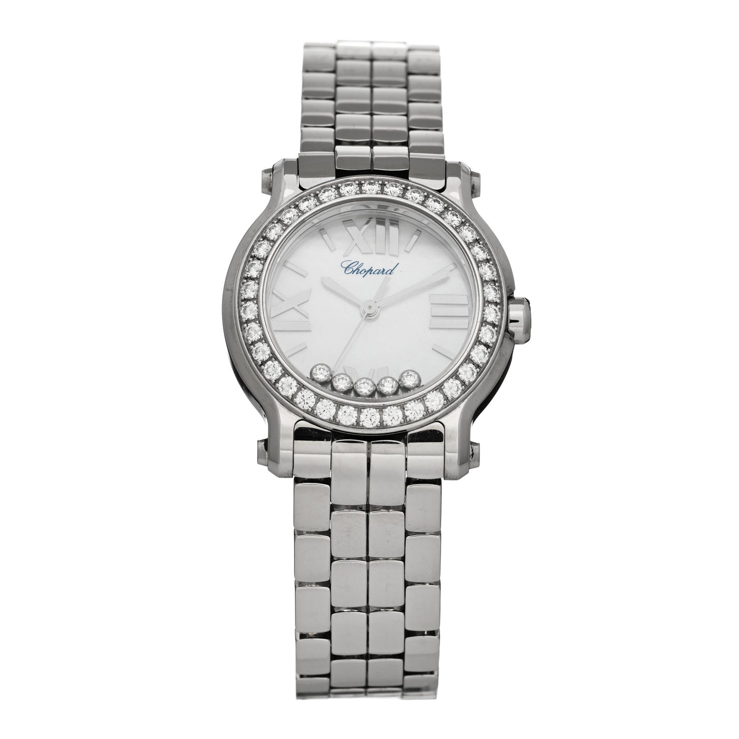 Stainless Steel Diamond Bezel 30mm Happy Sport Quartz Watch