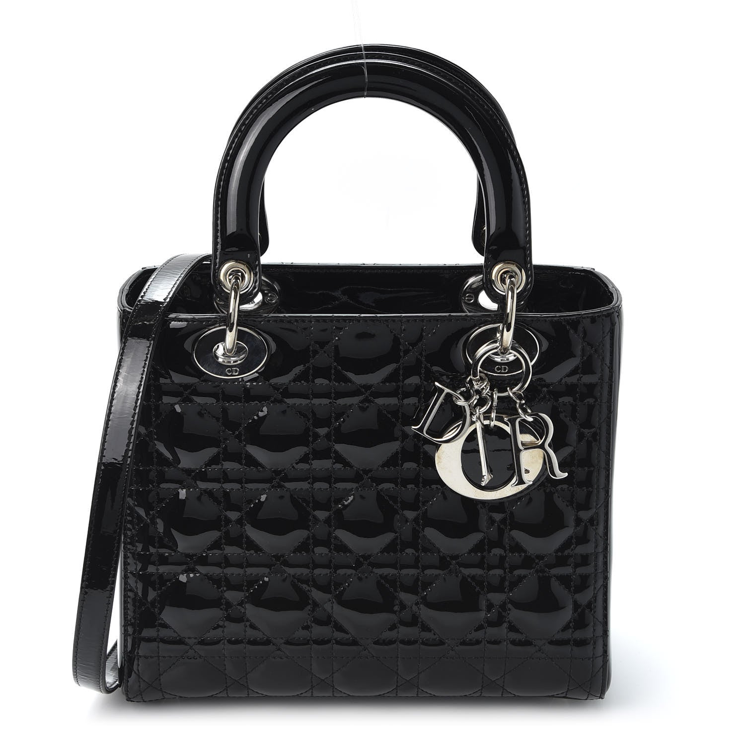 Christian Dior Patent Cannage Medium Lady Dior Black 1 of 9