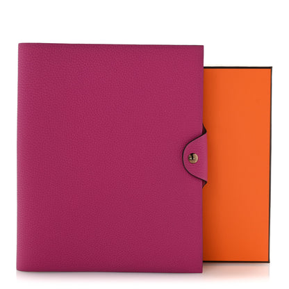 Hermes Togo Ulysse MM Notebook Cover Rose Pourpre 11 of 11