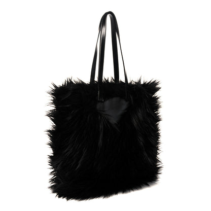 Prada Faux Fur Tote Black 3 of 9