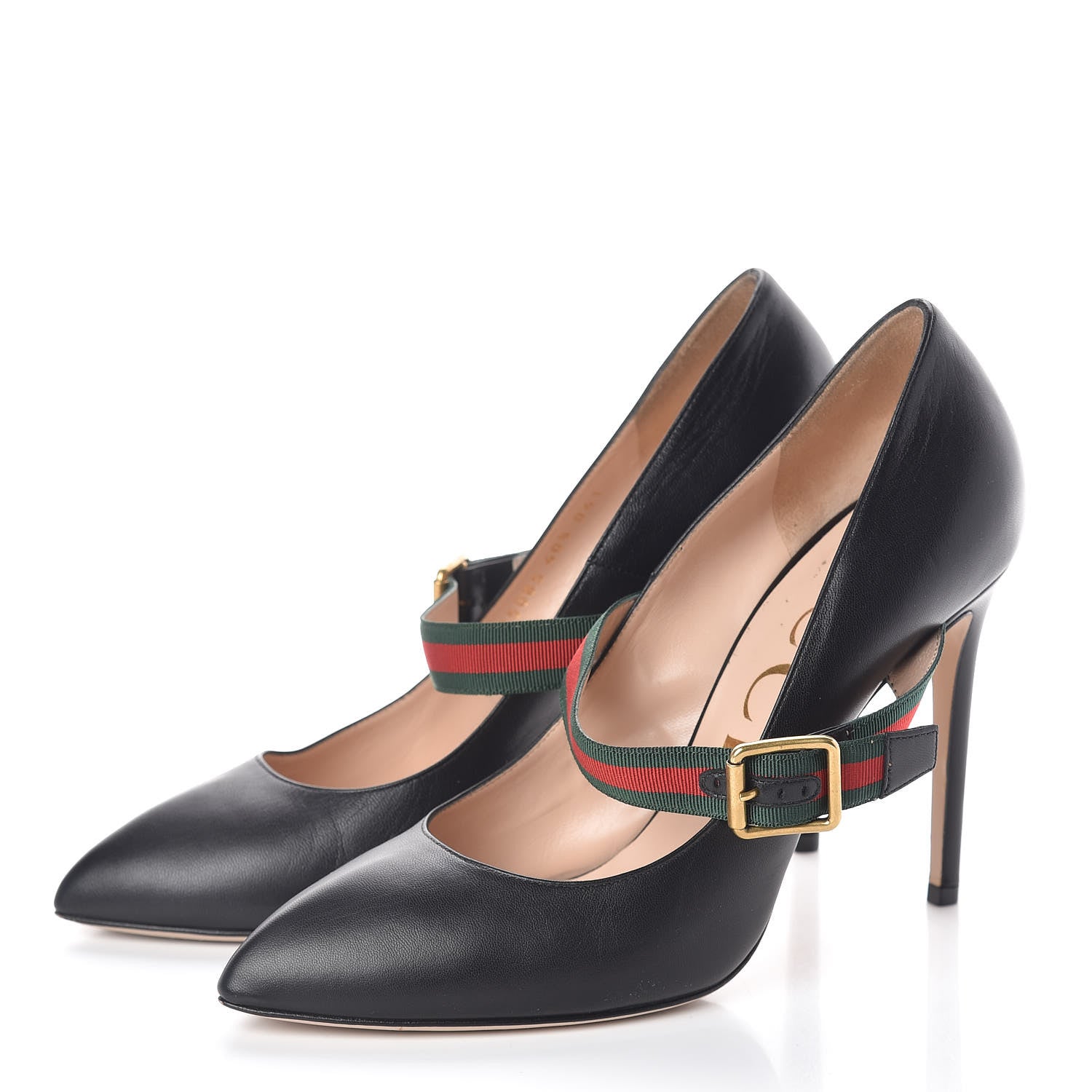 Gucci Malaga Kid Sylvie High Heel Pumps 40.5 Black 3 of 7