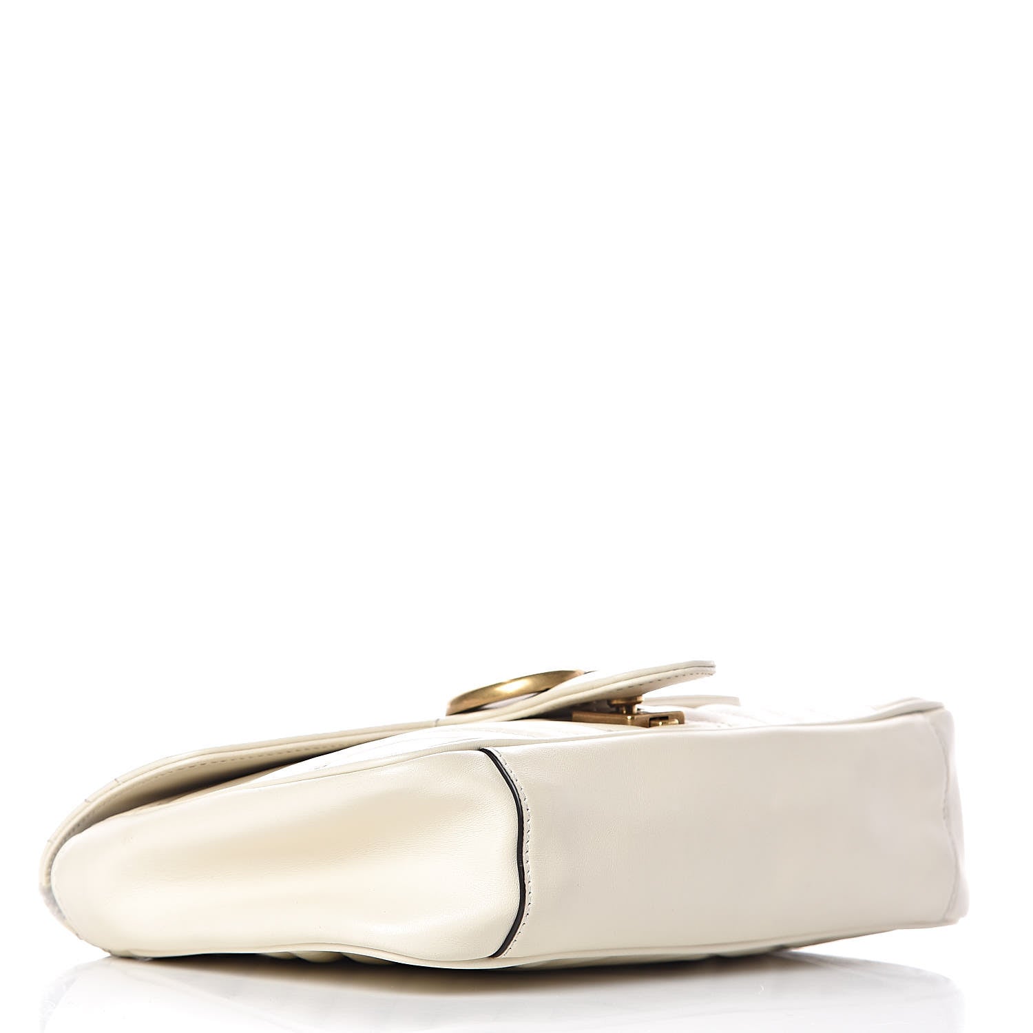 Gucci Calfskin Matelasse Small GG Marmont Shoulder Bag White 4 of 13