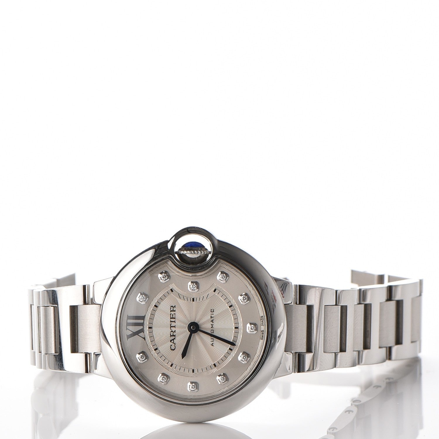 Cartier Stainless Steel Diamond 33mm Ballon Bleu De Automatic Watch 10 of 14