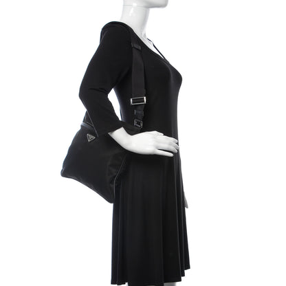 Prada Nylon Saffiano Flat Messenger Bag Black 2 of 9
