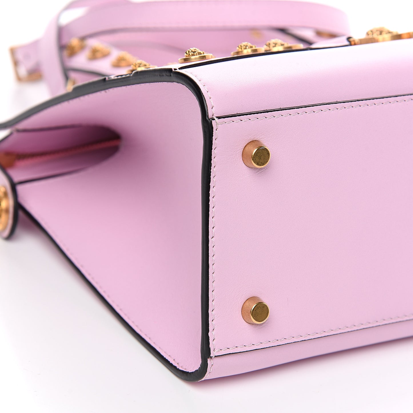 Calfskin Medusa Stud Tribute Tote Pink