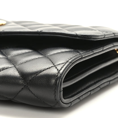 Versace Lambskin Quilted Medusa Wallet on Chain Crossbody Black 8 of 8