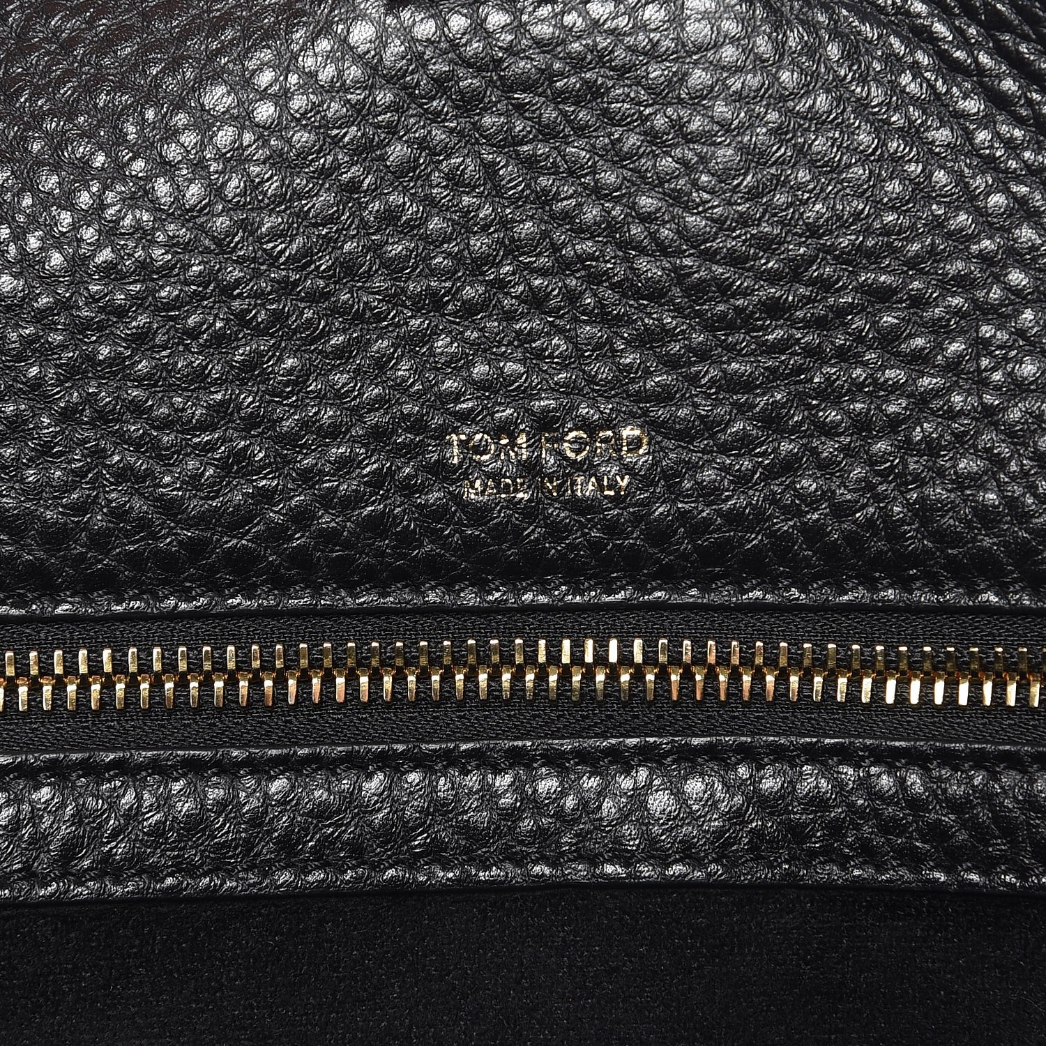 Tom Ford Grained Calfskin Sedgwick Medium Zipper Tote Black 6 of 6