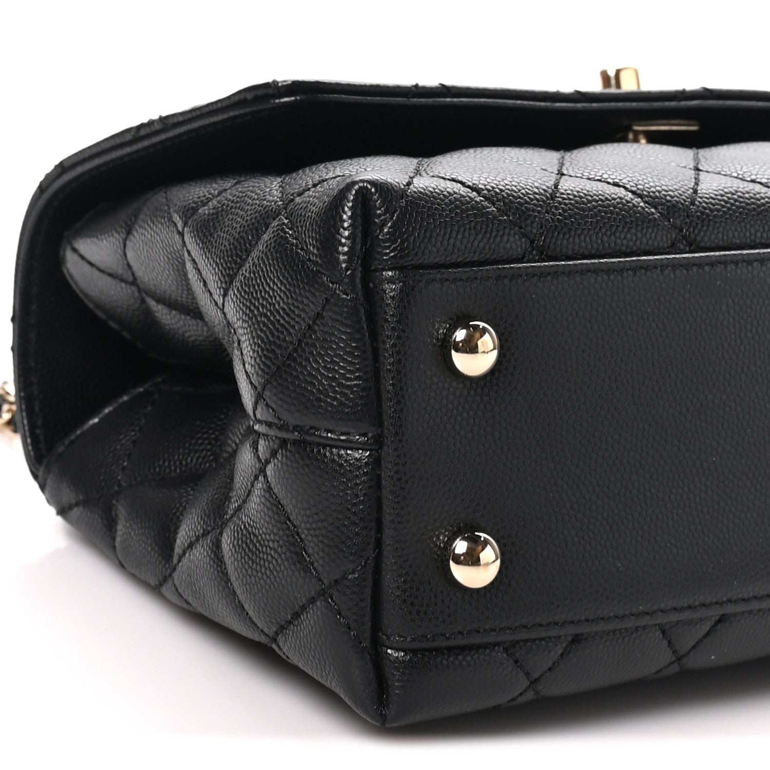 Chanel Caviar Quilted Lizard Embossed Mini Coco Handle Flap  Black 9 of 10
