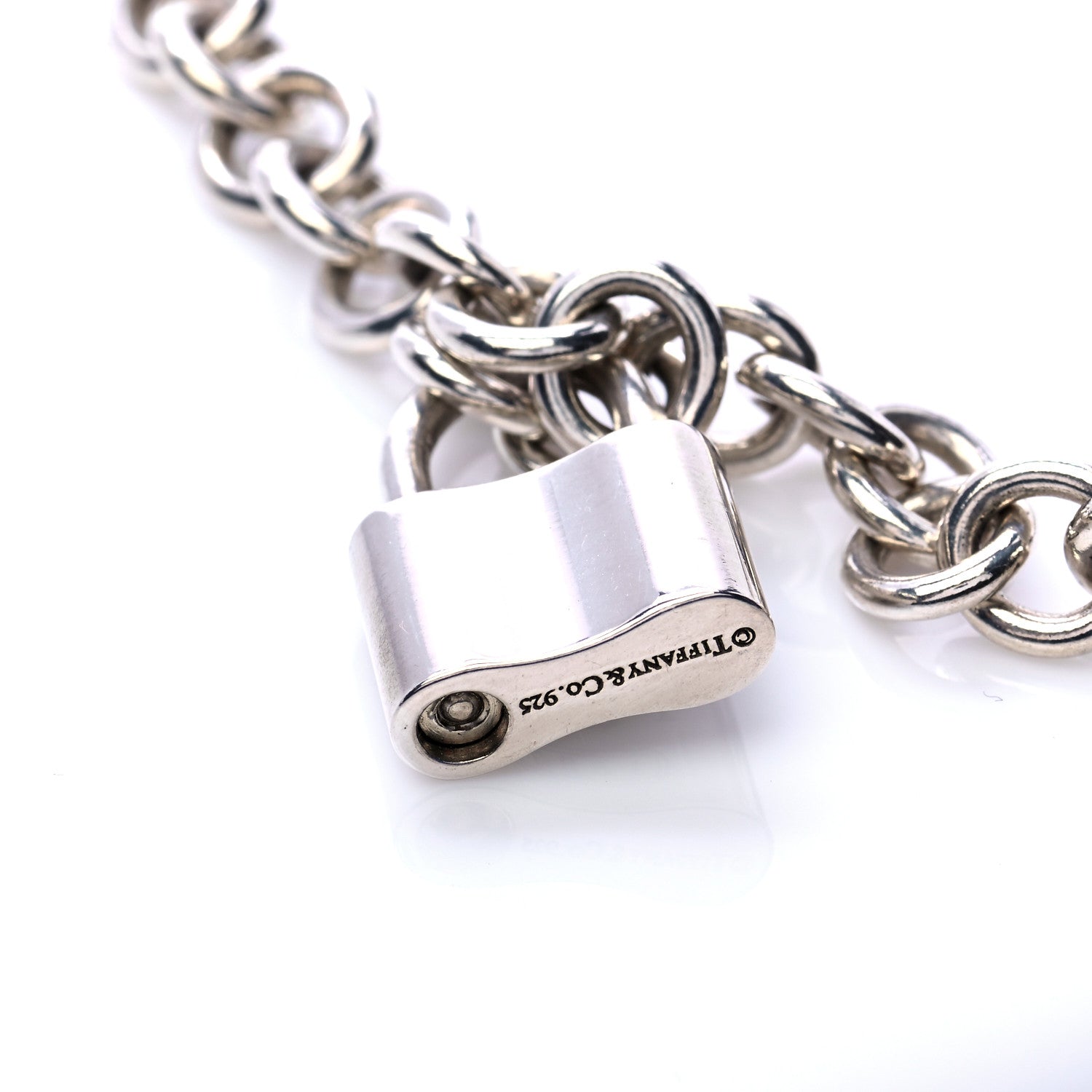 Tiffany Sterling Silver 1837 Lock Charm Necklace 5 of 7