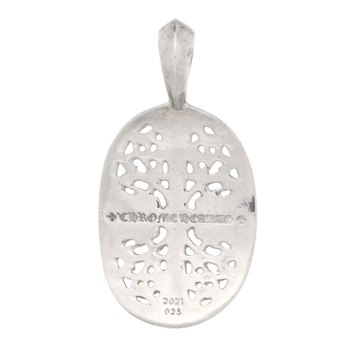 Sterling Silver Oval Cross Pendant