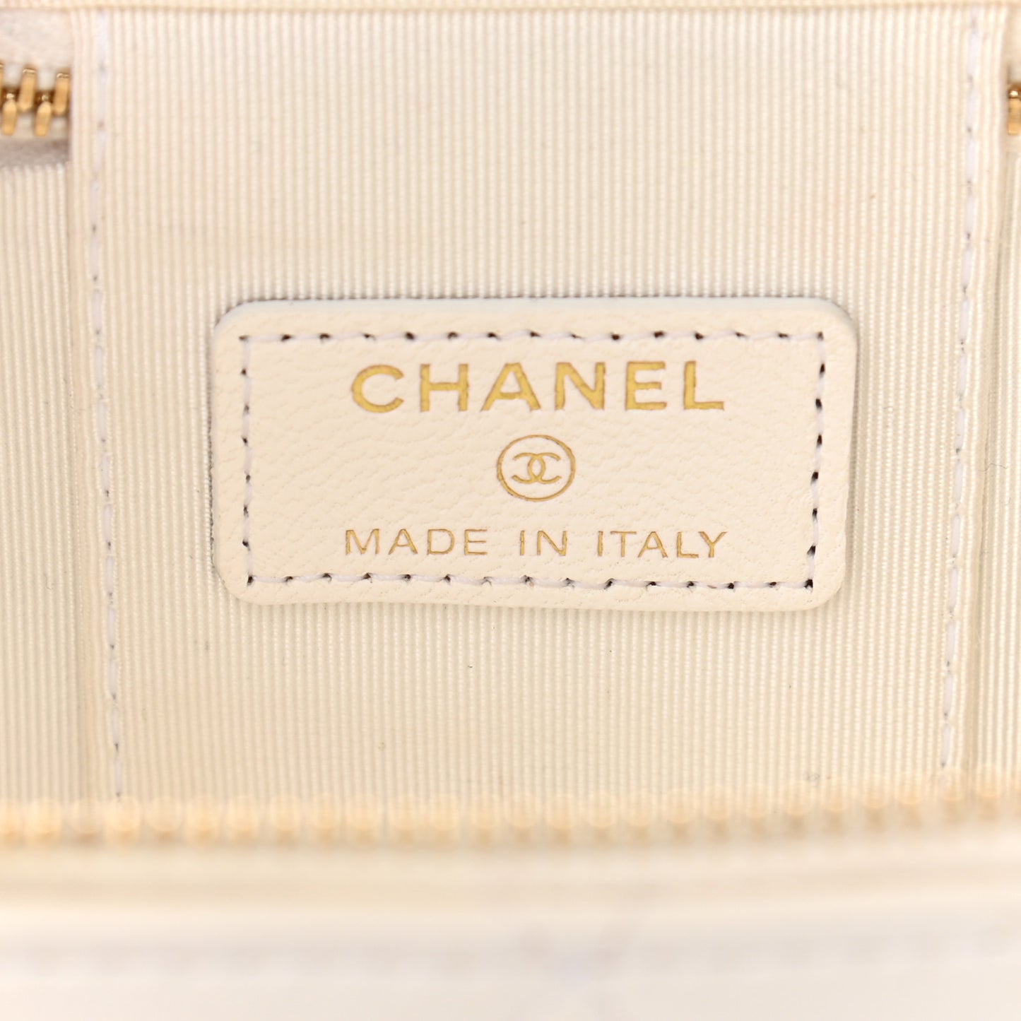 Lambskin Quilted My Chanel Lady Vanity Case With Chain White