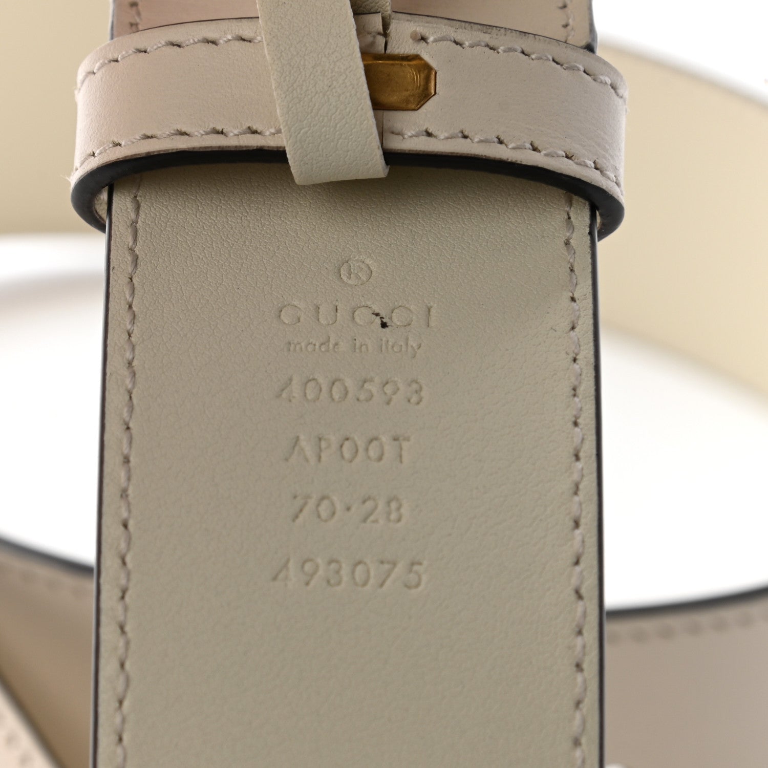 Gucci Calfskin Double G 40mm Belt 70 28 Mystic White 5 of 5