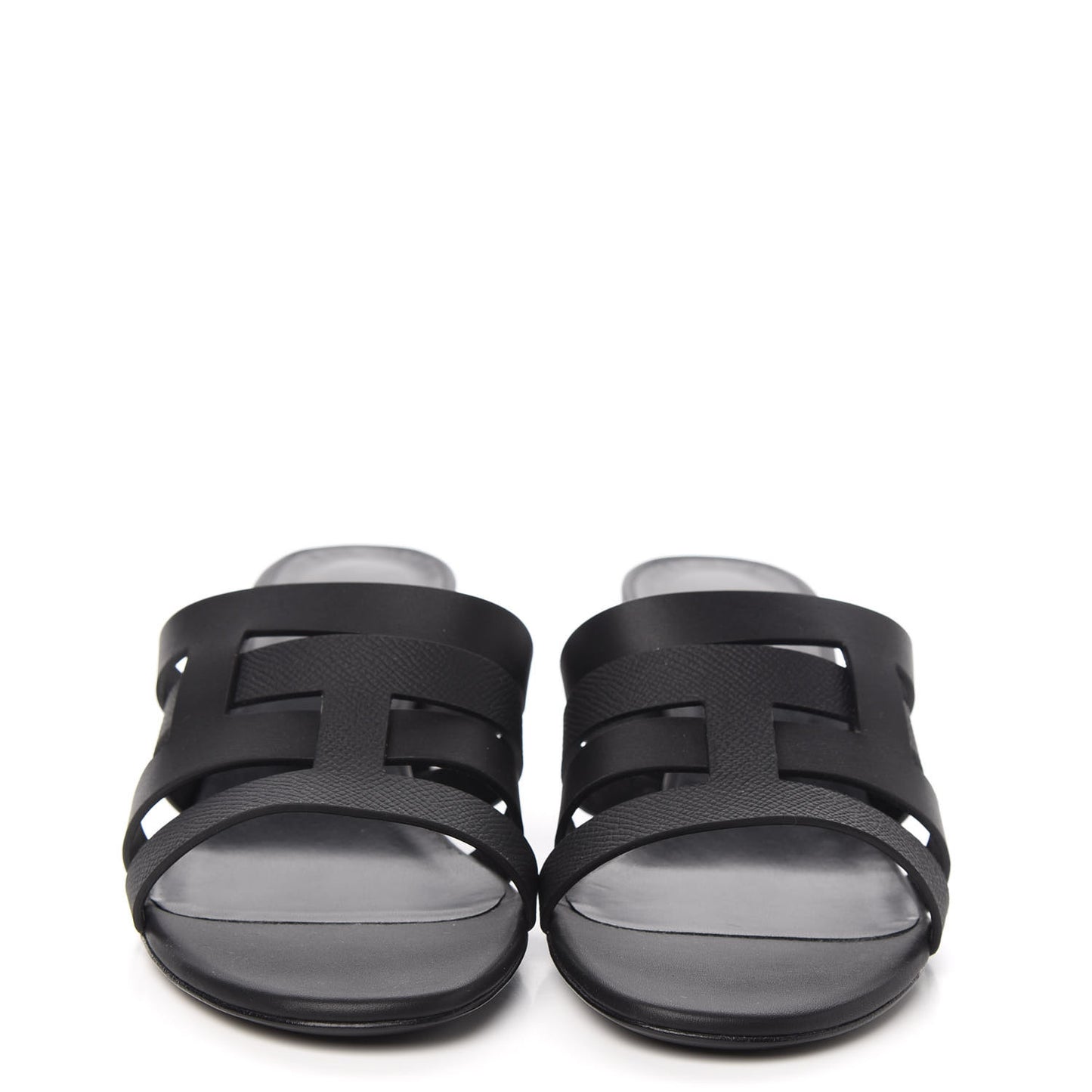 Calfskin Epsom Amica Sandals 38.5 Black
