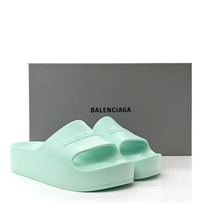 Balenciaga Rubber Womens Chunky Slide Sandals 39 Green Aqua 8 of 8