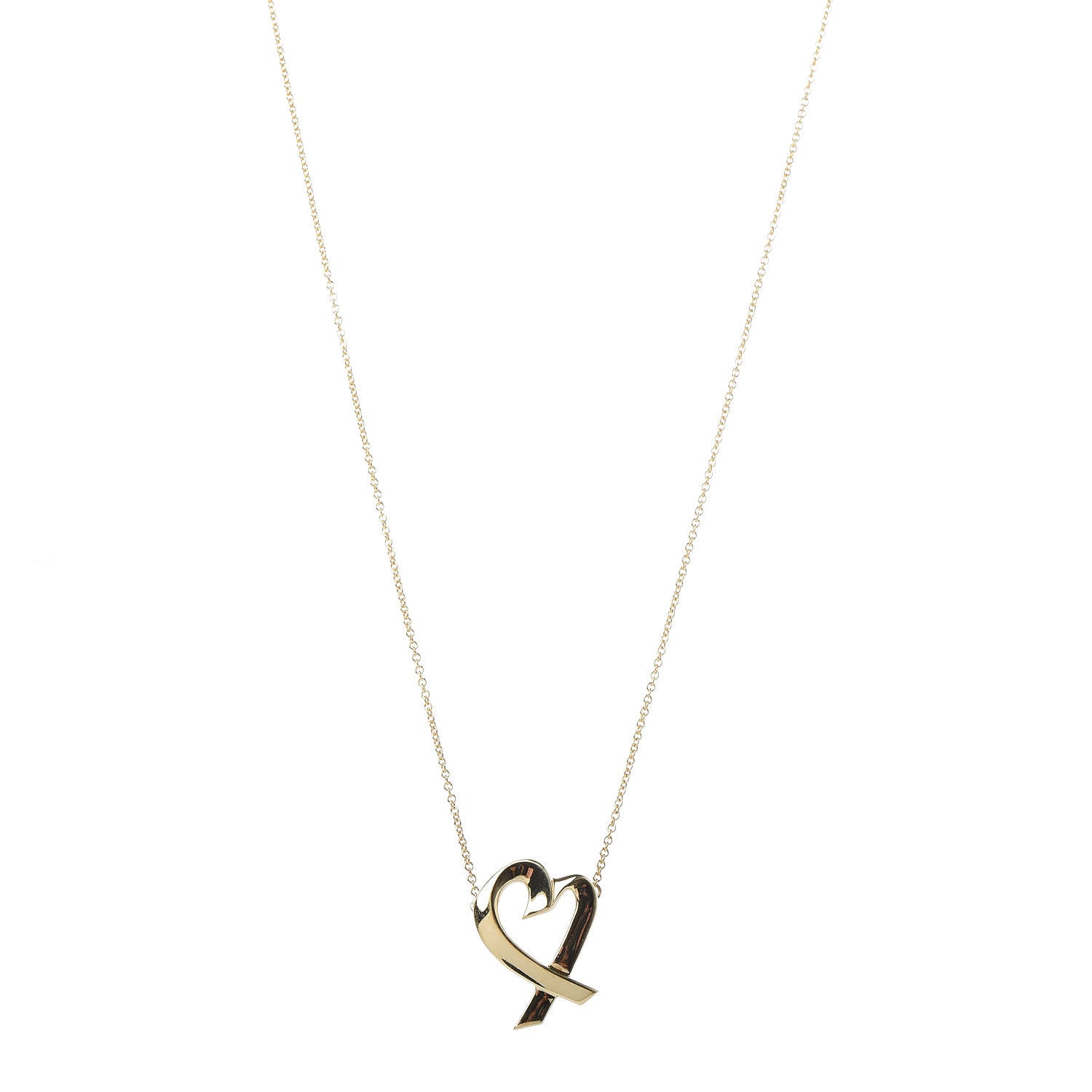 Tiffany 18K Yellow Gold Paloma Picasso Loving Heart Necklace 1 of 7