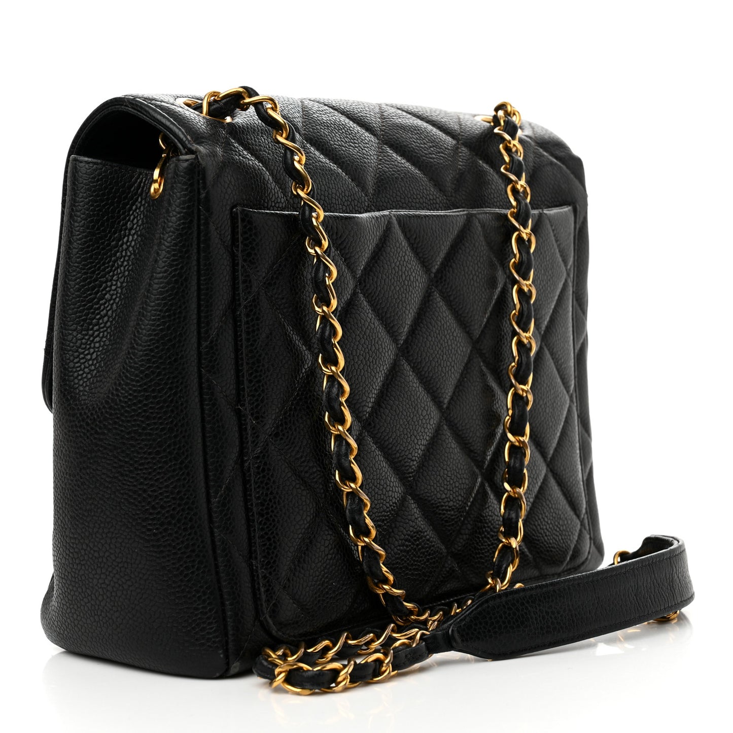 Caviar Quilted Medium Single Flap Black