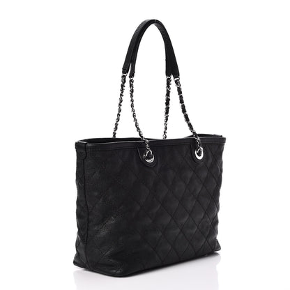 Chanel Grained Calfskin Quilted Small Daily Shopping Tote Black 3 of 9