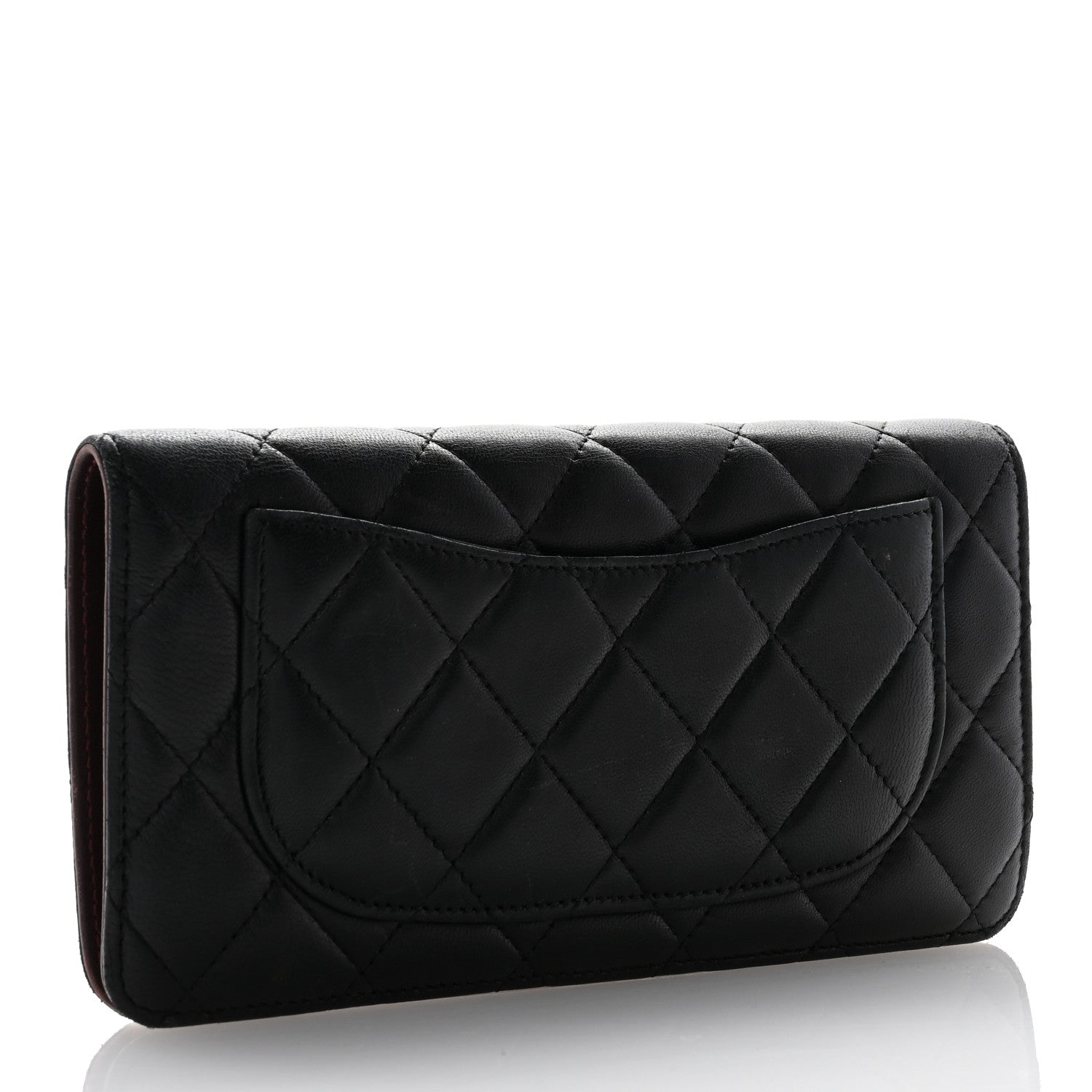 Chanel Lambskin Quilted Yen Wallet Black 3 of 11