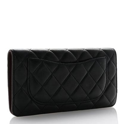 Chanel Lambskin Quilted Yen Wallet Black 3 of 11