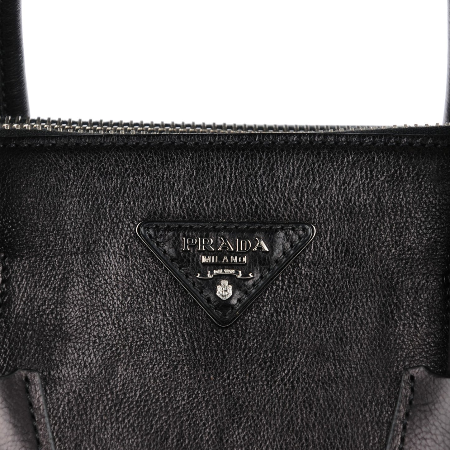 Glace Calf Twin Pocket Tote Nero Black