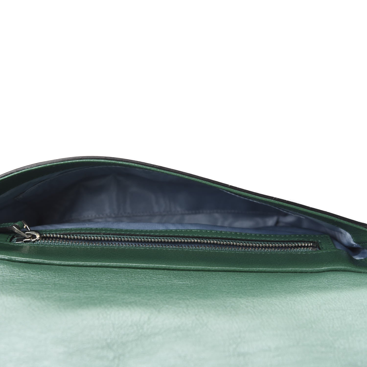 Gucci Calfskin Diagonal GG Medium Thiara Double Envelope Shoulder Bag Emerald Green Black 5 of 11