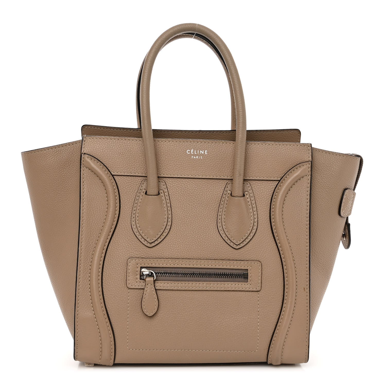 Celine Drummed Calfskin Micro Luggage Dune 1 of 11