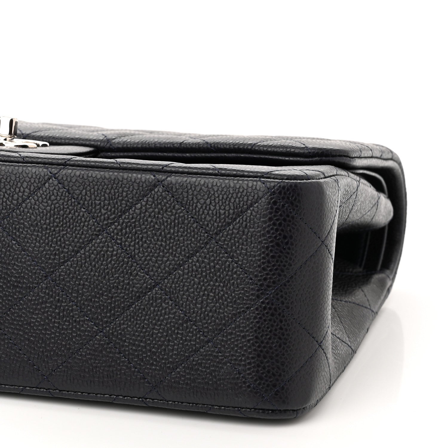 Chanel Caviar Quilted Jumbo Double Flap Navy Blue 8 of 9