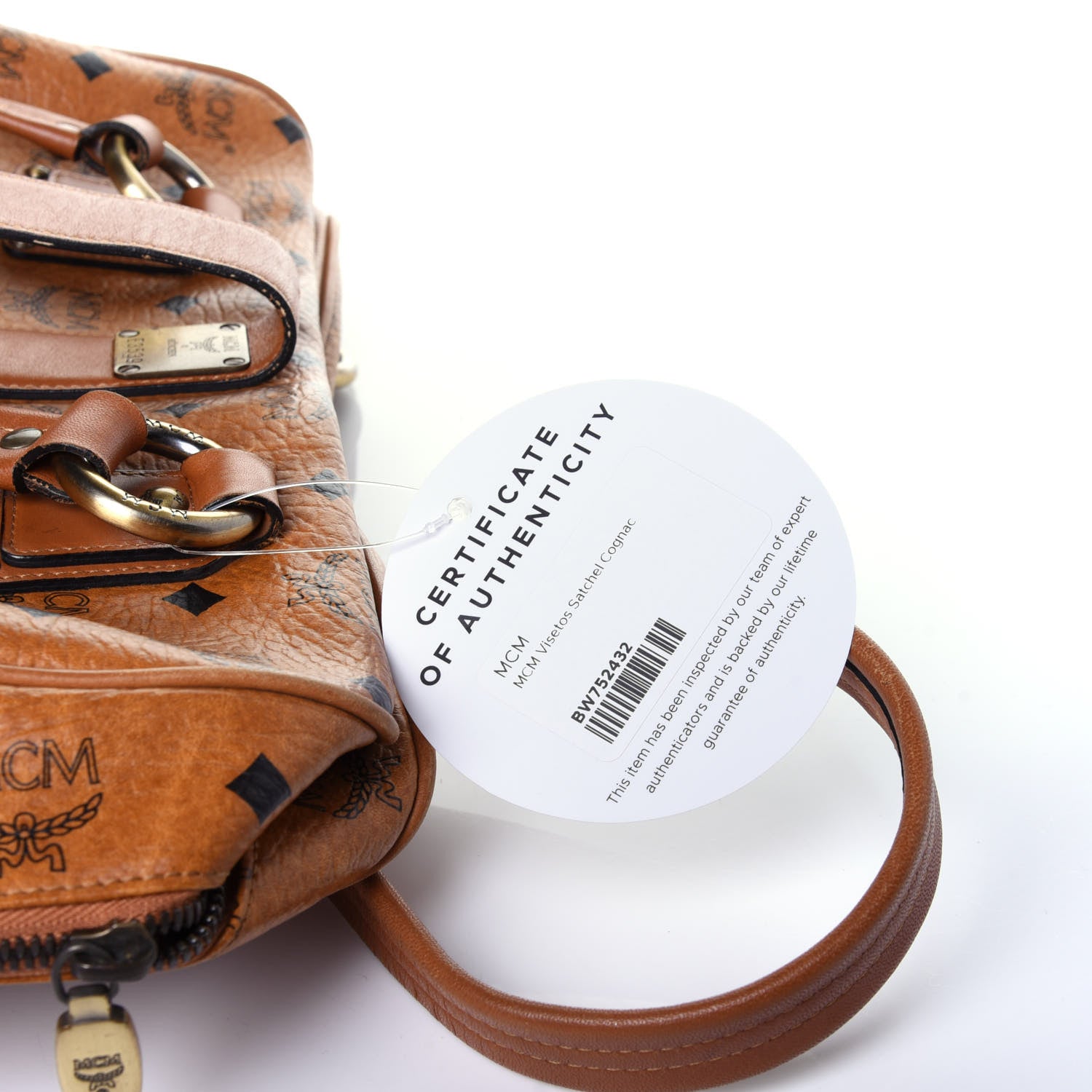 MCM Visetos Satchel Cognac 12 of 12