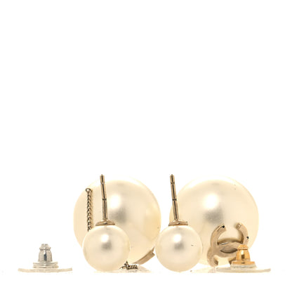 Chanel Pearl CC Chain Drop Earrings Gold 3 of 5