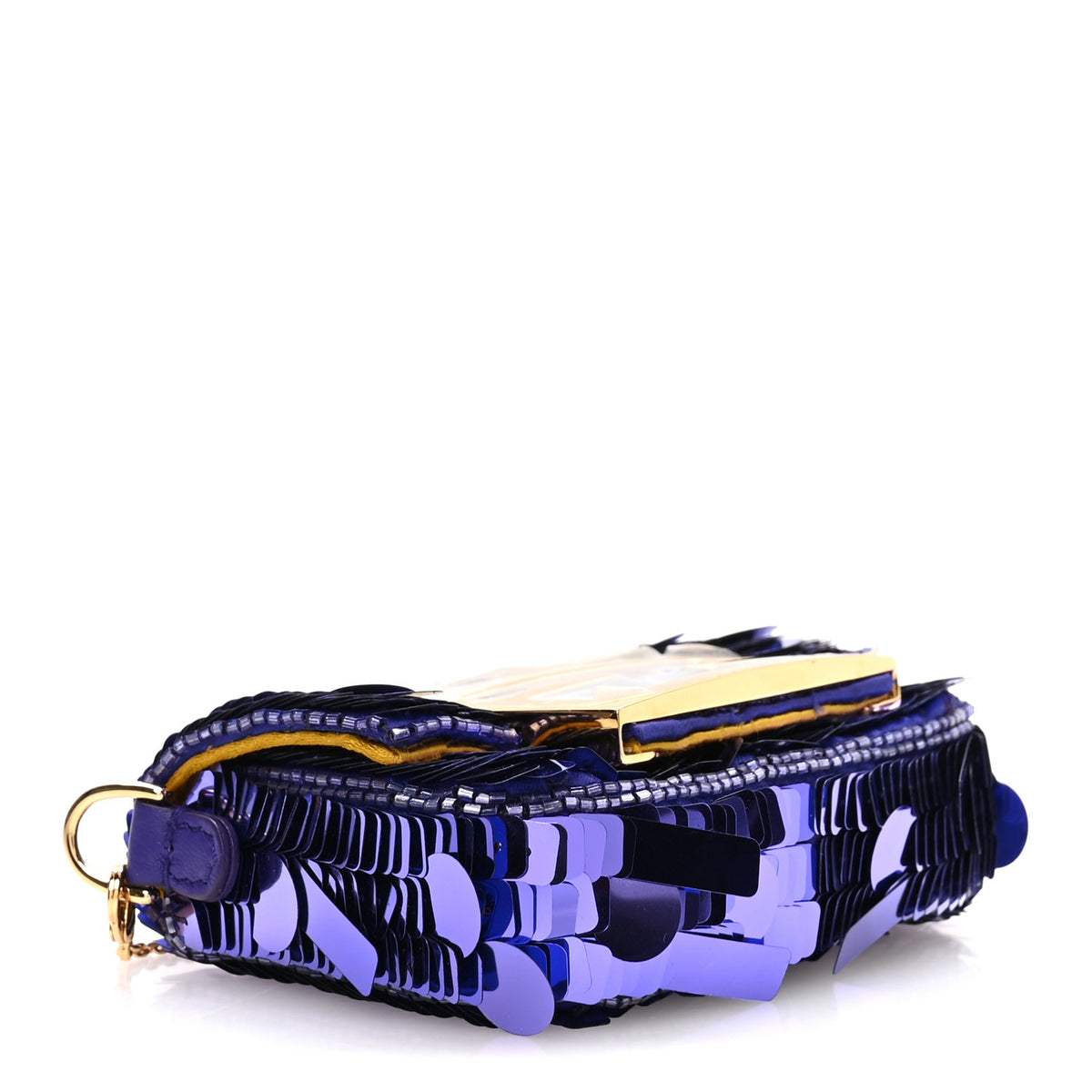 Sequin Paillettes Shiny Nappa Sex and the City Nano Baguette Charm Viola Purple Rain