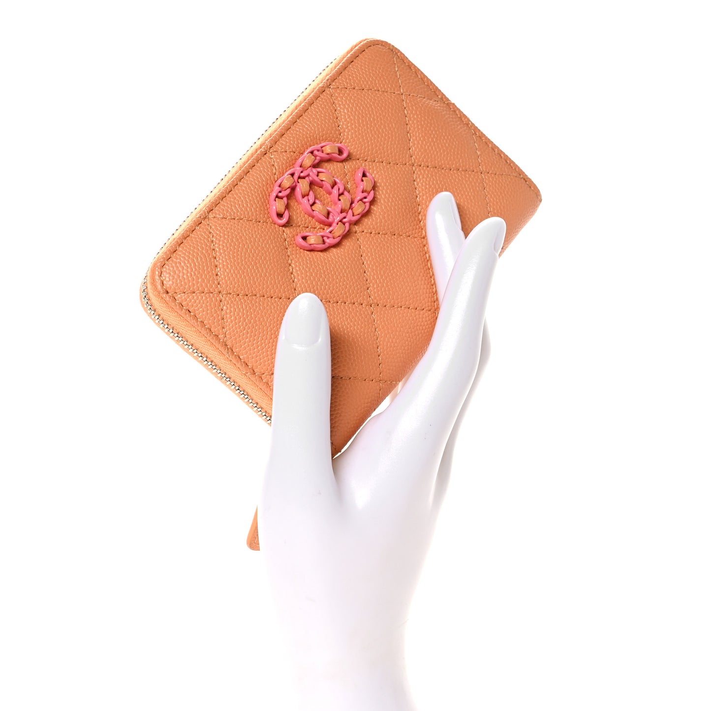 Caviar Flashy CC Zip Card Holder Wallet Orange