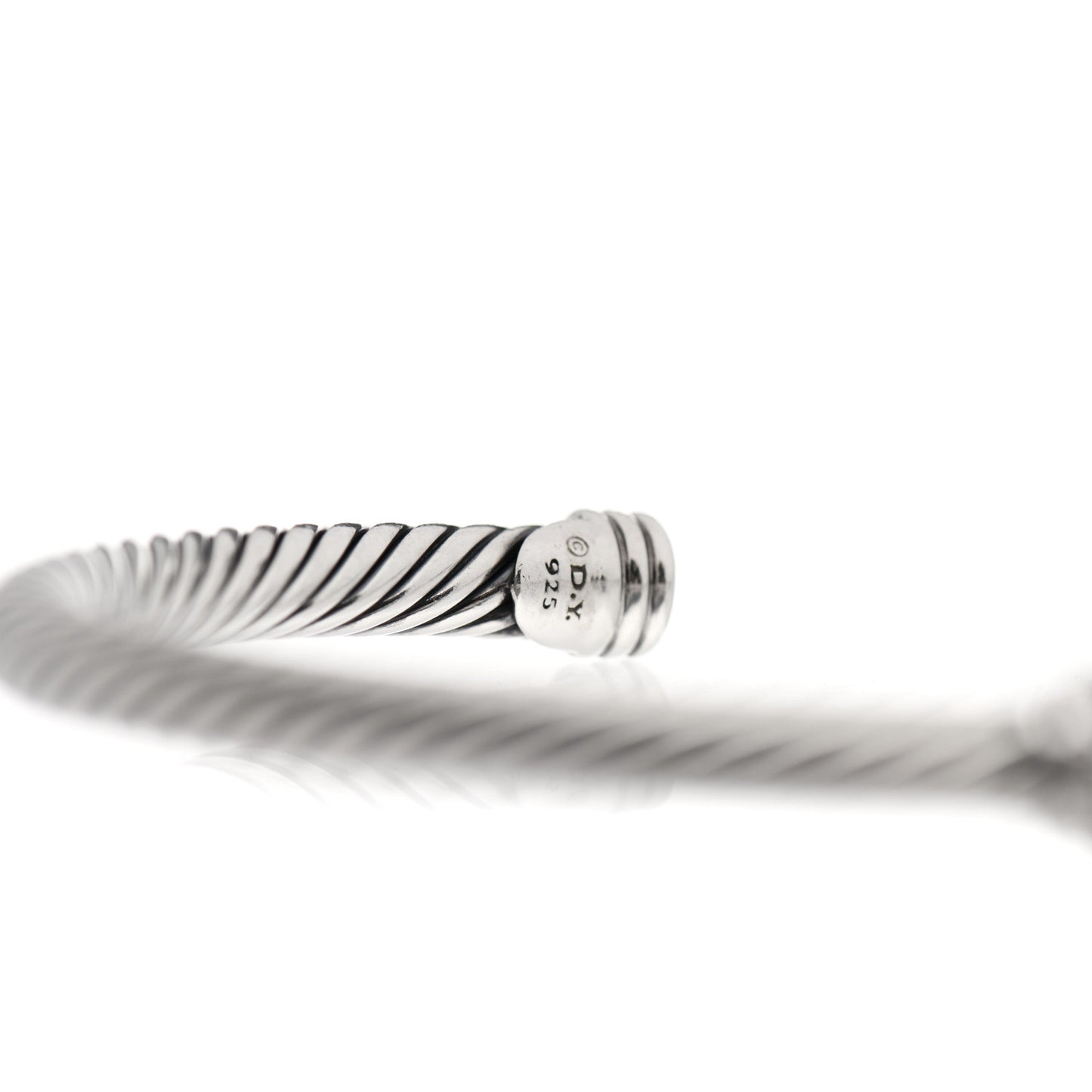 Sterling Silver Diamond 4mm Cable Classics Station Bracelet