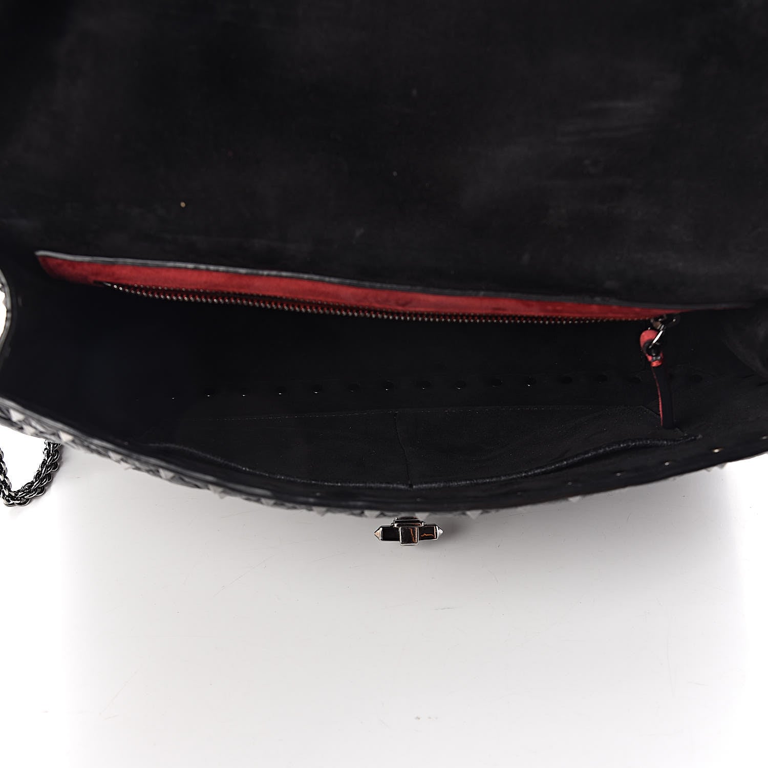 Valentino Garavani Craquele Nappa Large Rockstud Spike Shoulder Bag Black 5 of 10