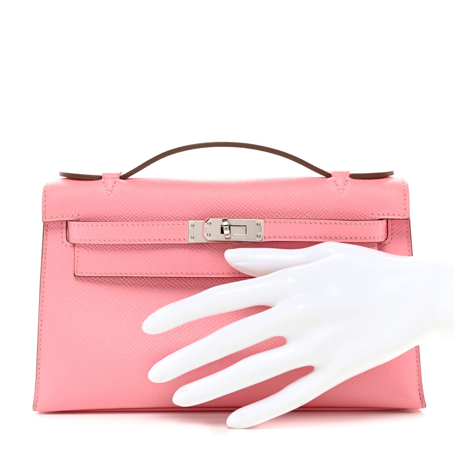 Epsom Kelly Pochette Clutch Rose Confetti