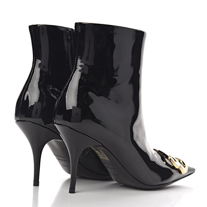 Balenciaga Patent BB Pointy Toe Ankle Booties 36.5 Black 4 of 11