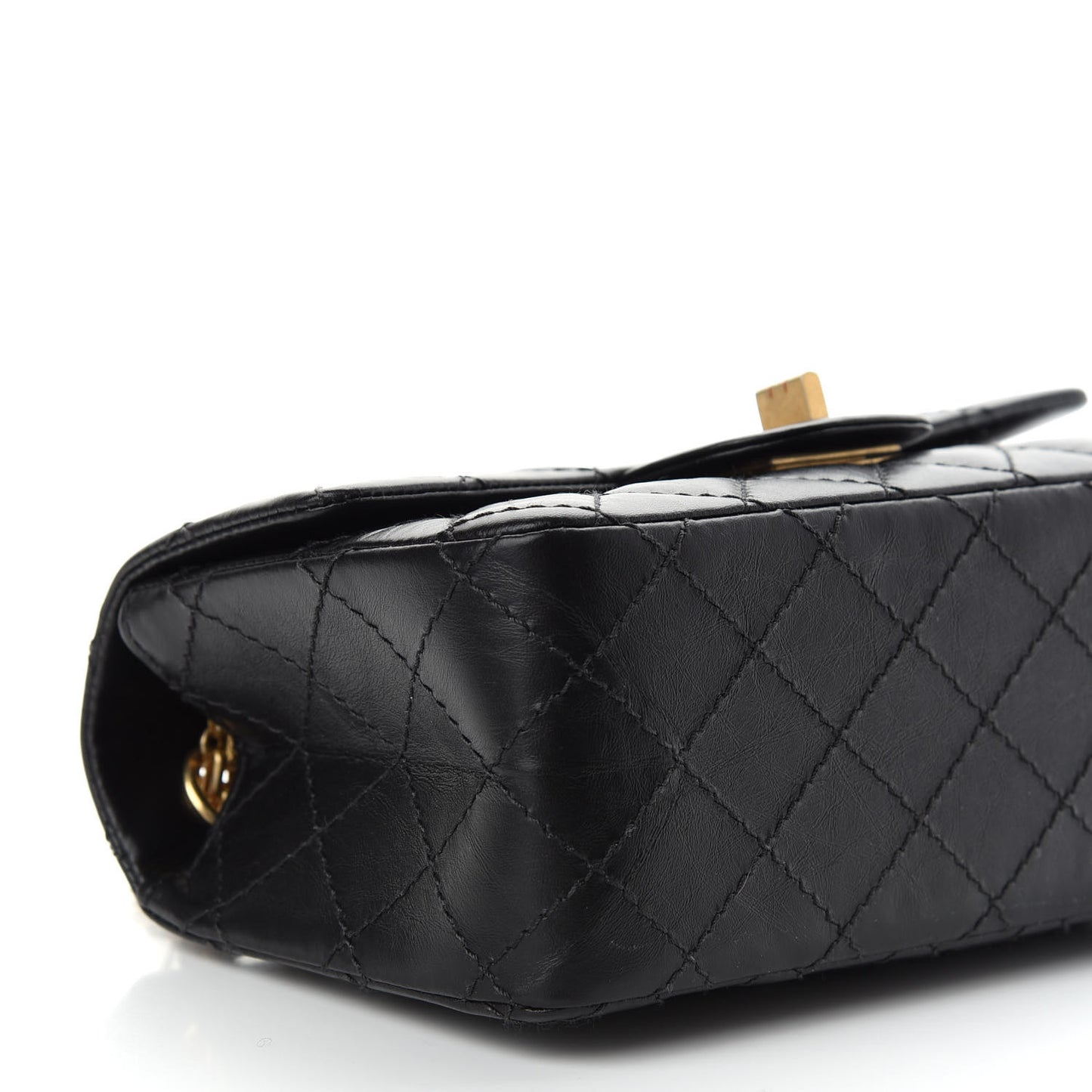 Aged Calfskin Quilted 2.55 Reissue Mini Flap Black