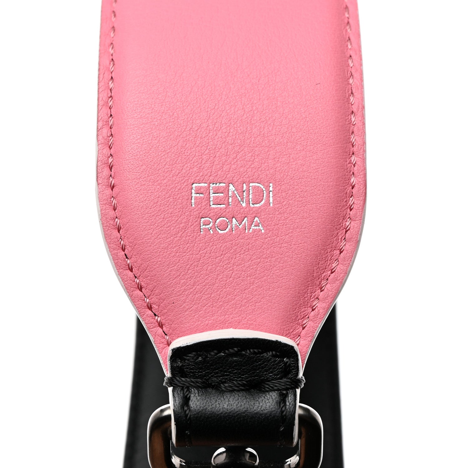 Fendi Vitello Dolce Fun Fair Metal Studded Strap You Black Multicolor 3 of 6
