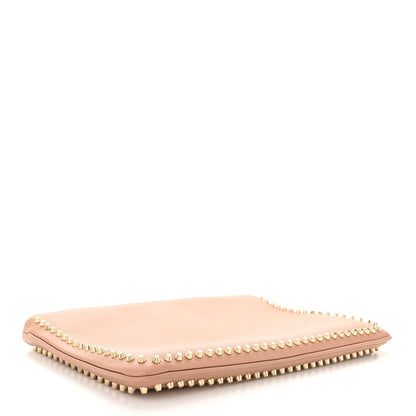 Christian Louboutin Calfskin Studded Loubiposh Clutch Nude 4 of 10