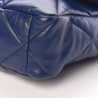 Chanel Lambskin Quilted Large 19 Flap Navy Blue 10 of 10