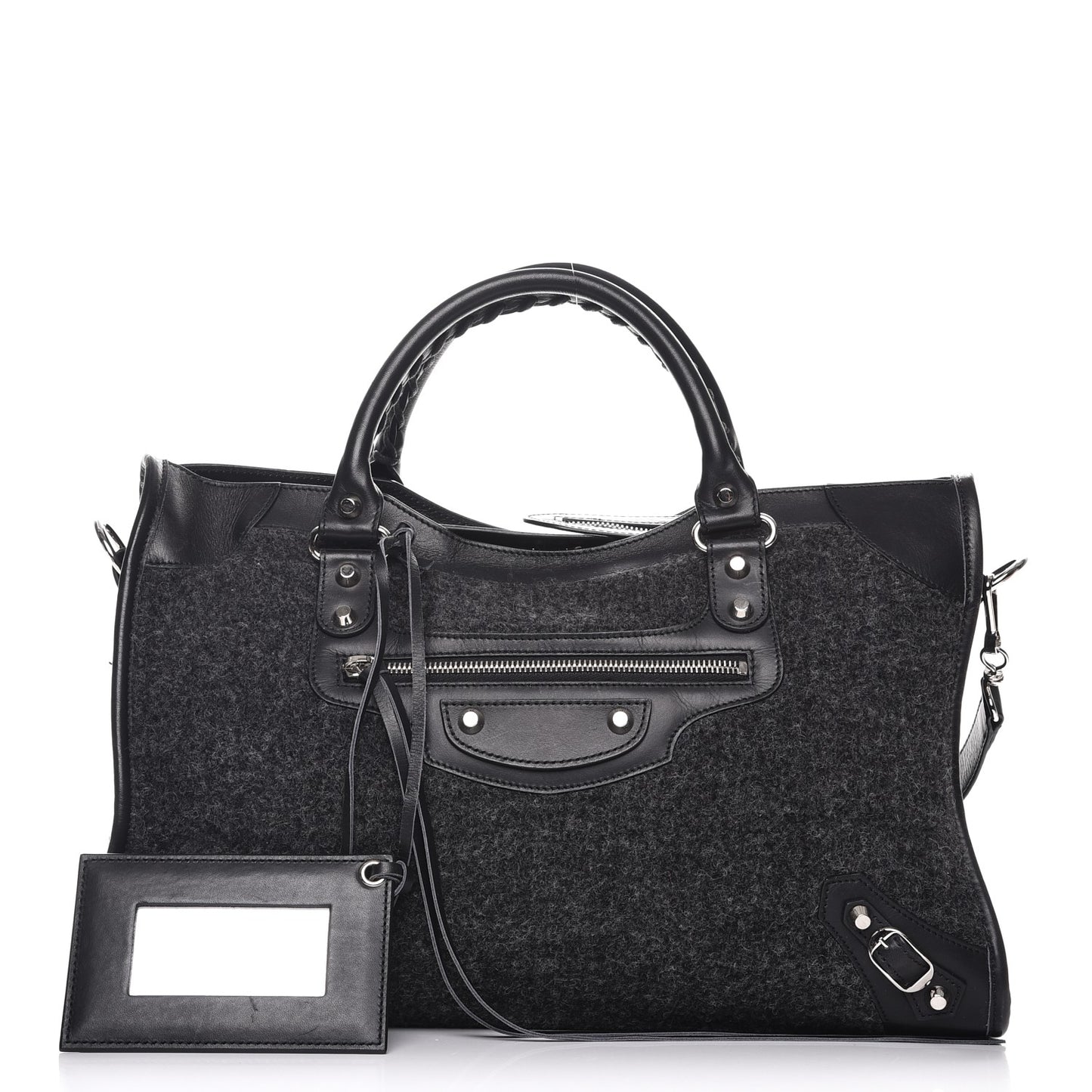 Alpaca Calfskin Classic Silver Hardware City Black