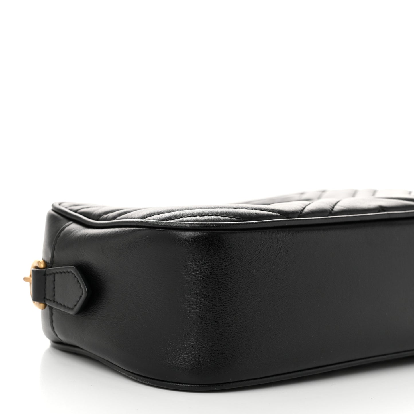 Calfskin Matelasse Small GG Marmont Chain Shoulder Bag Black