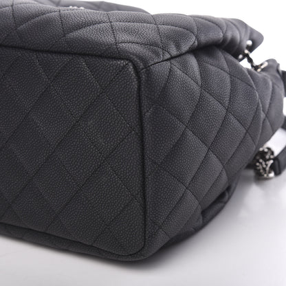 Chanel Grained Calfskin Quilted Medium CC Chain Bucket Drawstring Bag Grey 9 of 10