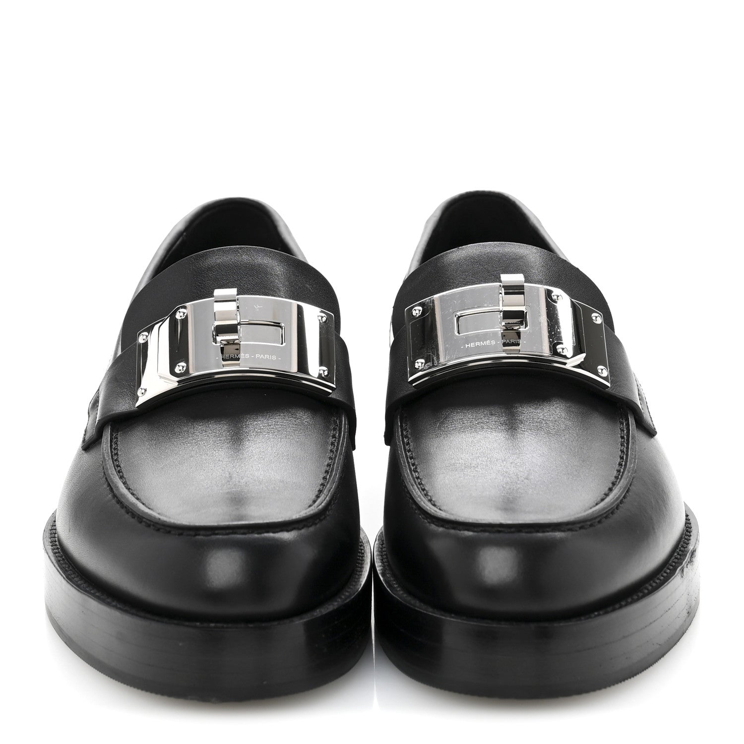 Hermes Calfskin Womens Hot Loafer 38 Black 3 of 12