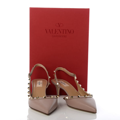 Valentino Garavani Nappa Rockstud Half D'Orsay Slingback 50mm Pumps 39 Poudre 9 of 9