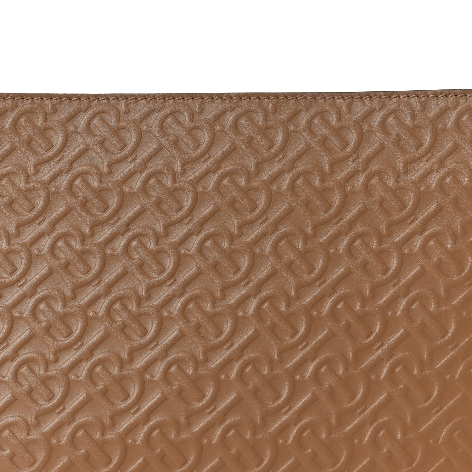 Burberry Calfskin Embossed Monogram Zip Pouch Light Camel 9 of 9