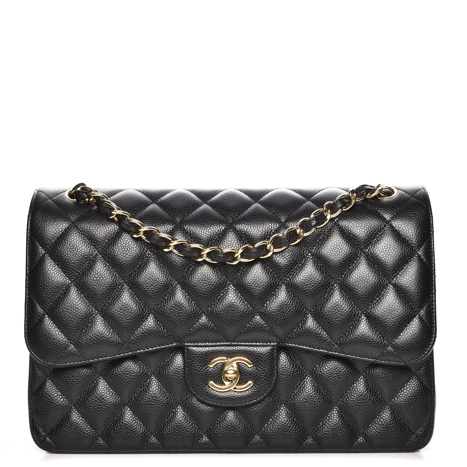 Chanel Caviar Quilted Jumbo Double Flap Black 1 of 9